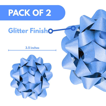 Blue Packaging Bow Ribbbons - 2PC