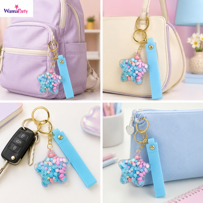 Star Beads Keychain Blue Strap - Cute Bag Charm for Kids | Wanna Party - Image 8