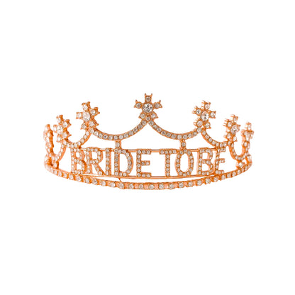 Bride To Be Silver Tiara with Rhinestones - 1PC