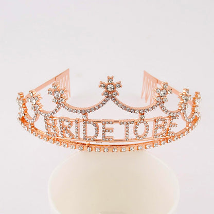 Bride To Be Silver Tiara with Rhinestones - 1PC