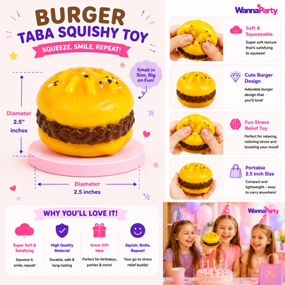 Burger Squishy Taba Toy - Cute Food Squeeze Toy for Kids | Wanna Party - Image 11
