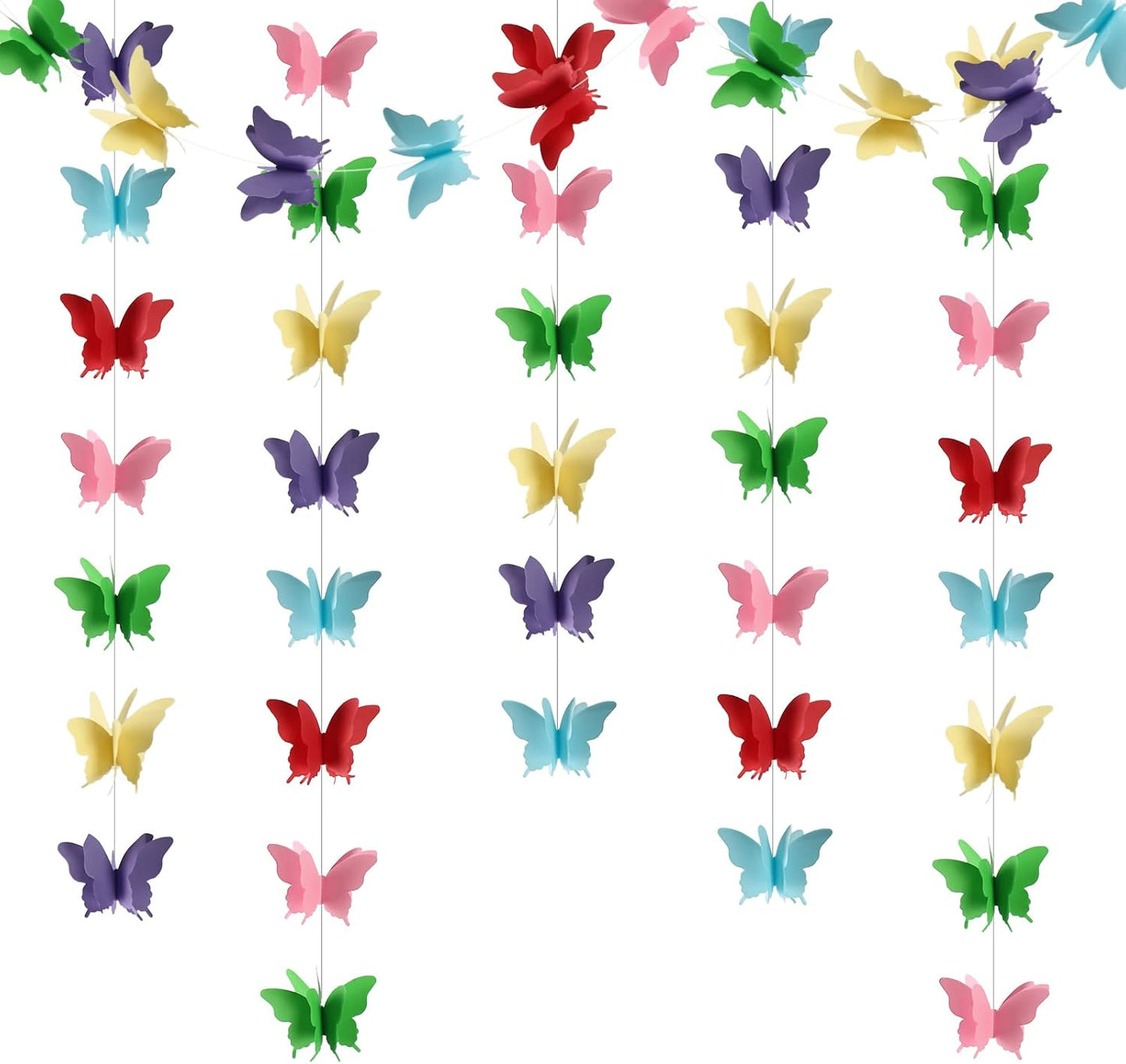 Butterfly Multicolor 3D String Decoration 9FT 4PC - Wall Decor | Wanna Party - Image 7