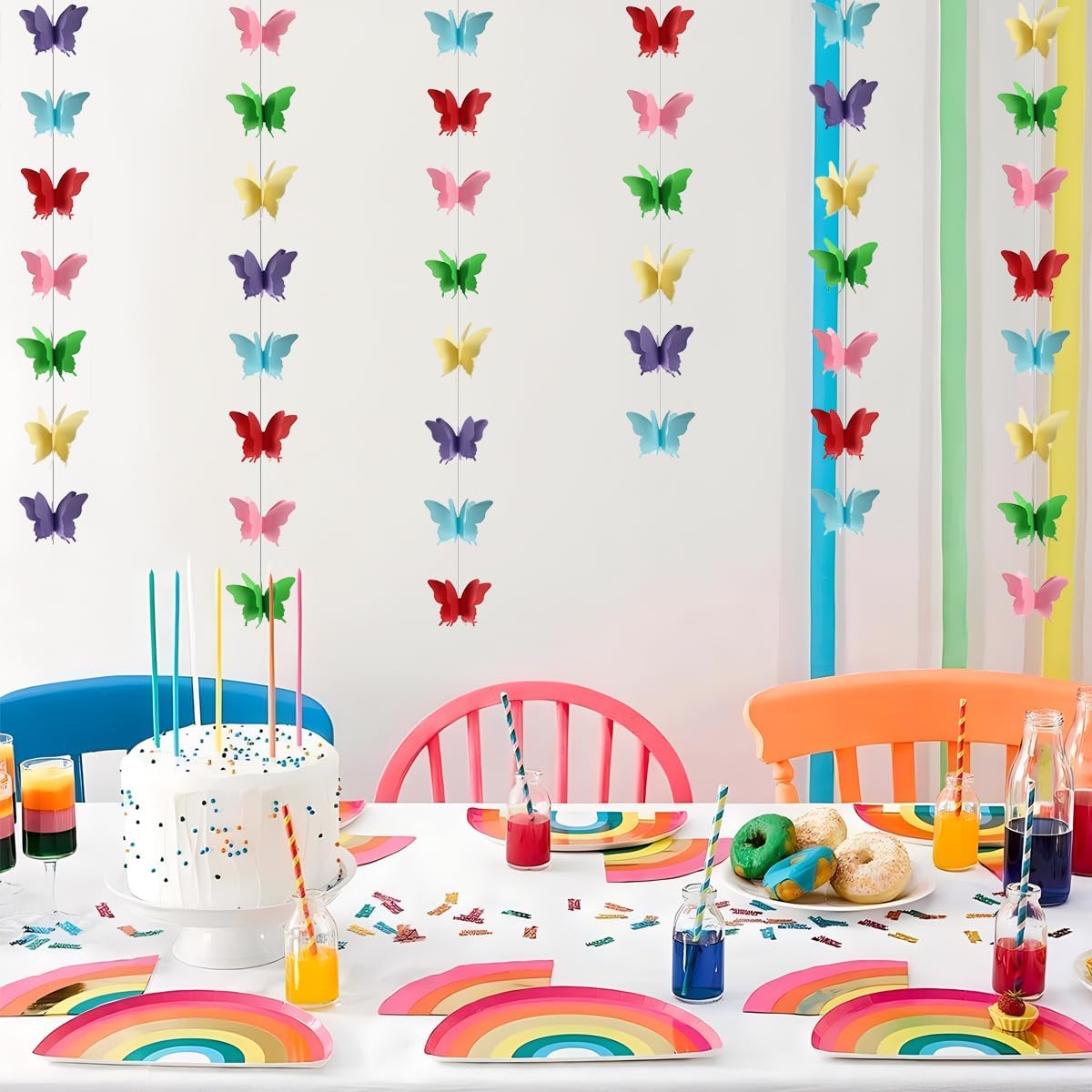 Butterfly Multicolor 3D String Decoration 9FT 4PC - Wall Decor | Wanna Party - Image 5