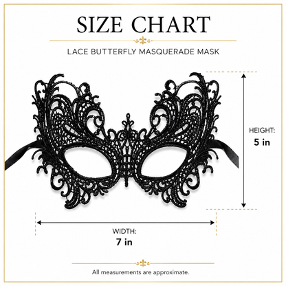 Masquerade Wild Butterfly Black Wired Eye Masks - 1PC - Wanna Party - side
