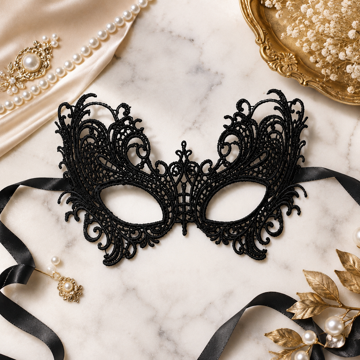 Masquerade Wild Butterfly Black Wired Eye Masks - 1PC - Wanna Party - flat