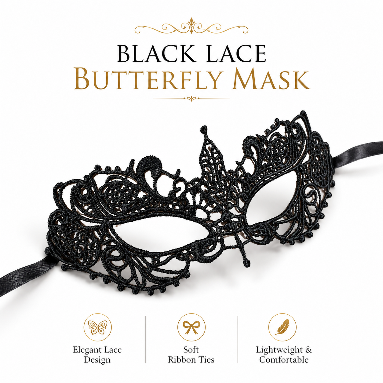 Masquerade Venetian Style Theater Masquerade Mask for Men and Wom... - Wanna Party - closeup