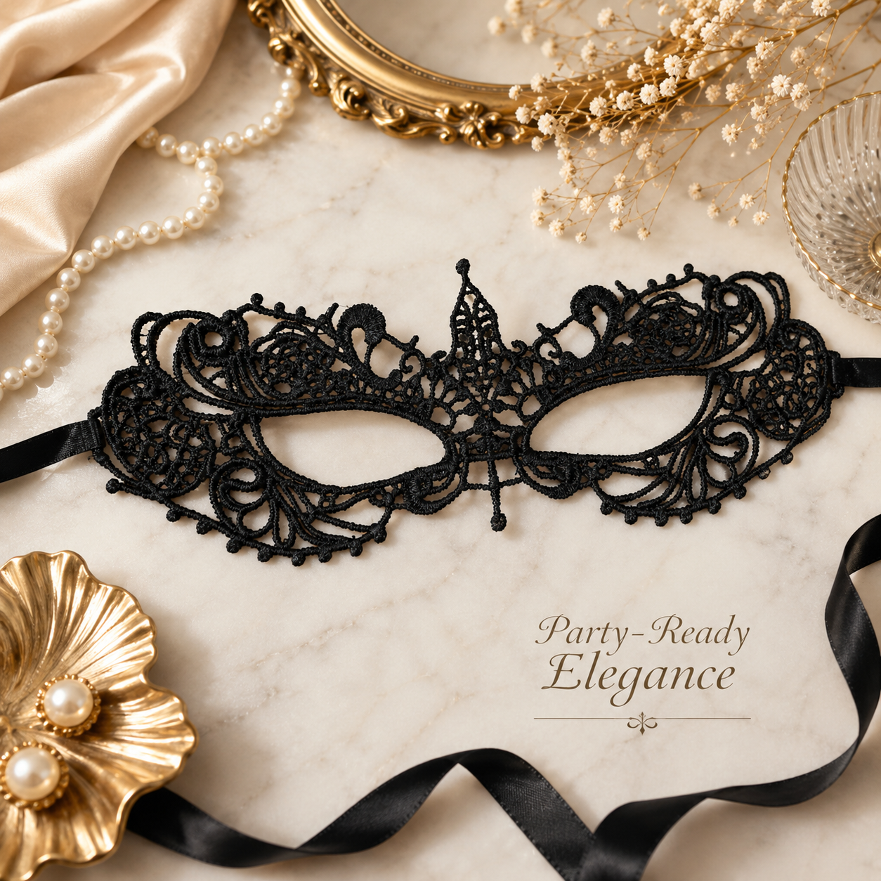 Masquerade Venetian Style Theater Masquerade Mask for Men and Wom... - Wanna Party - flat