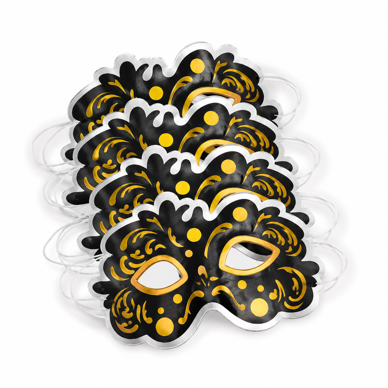Mehendi Sangeet Stage Perofrmance Black Mask For Dancers - 4Pc