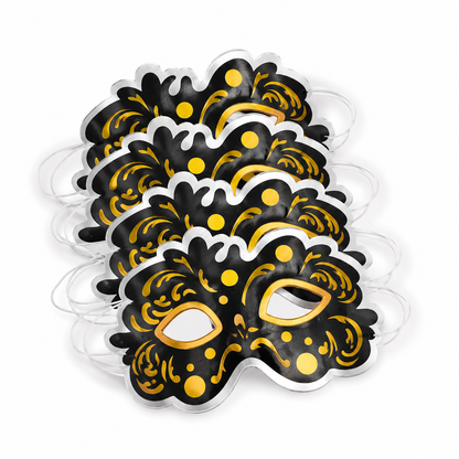 Mehendi Sangeet Stage Perofrmance Black Mask For Dancers - 4Pc