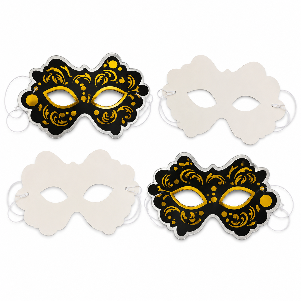 Mehendi Sangeet Stage Perofrmance Black Mask For Dancers - 4Pc