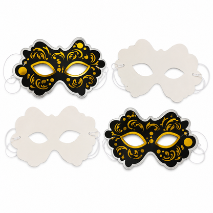 Mehendi Sangeet Stage Perofrmance Black Mask For Dancers - 4Pc