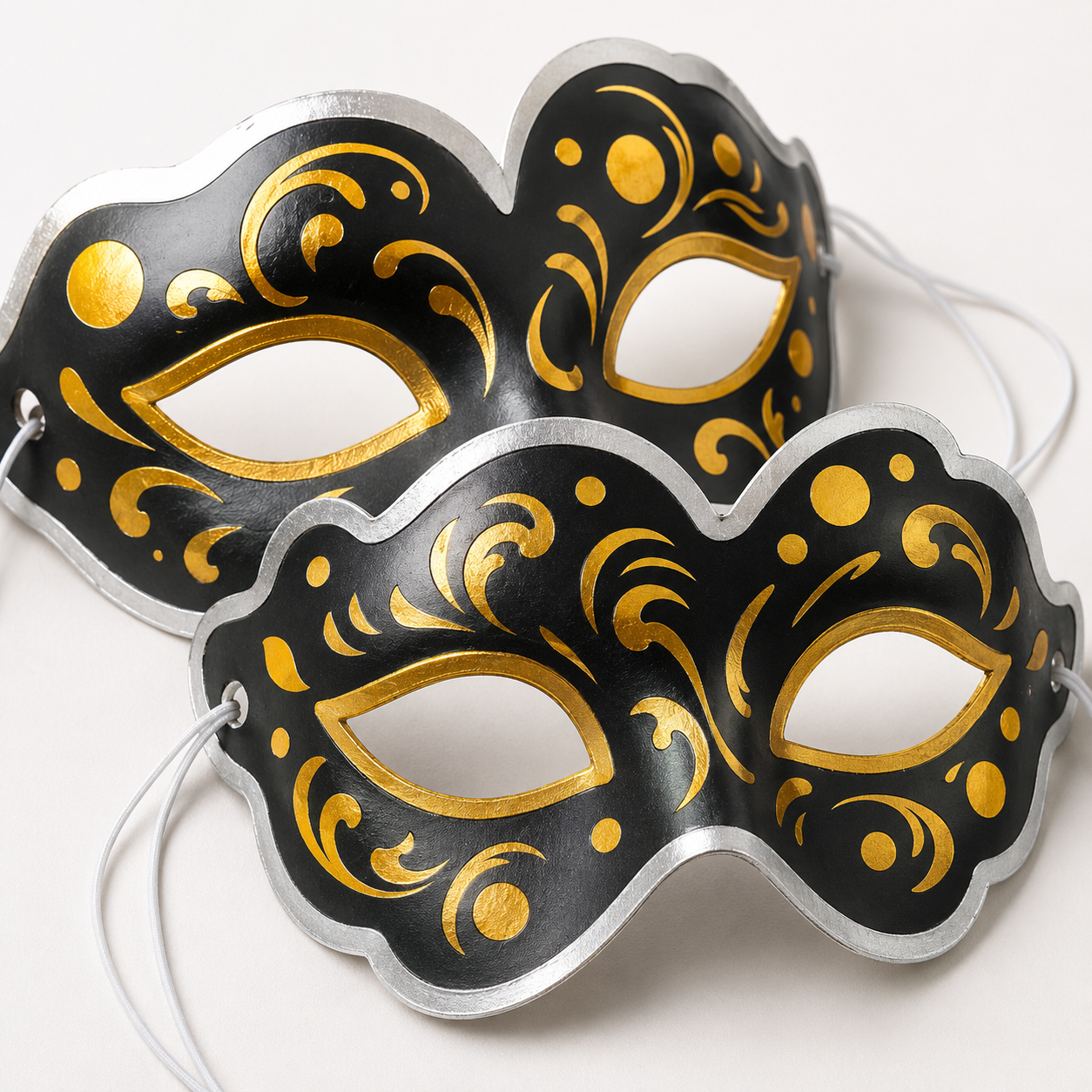 Mehendi Sangeet Stage Perofrmance Black Mask For Dancers - 4Pc