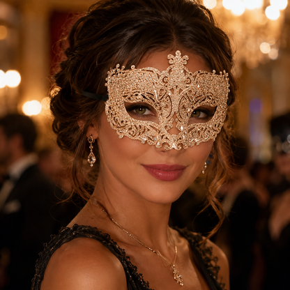 Glitter Fashion Eye Mask Rose Gold - 1PC