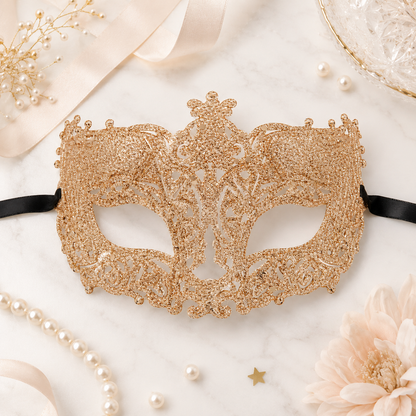 Glitter Fashion Eye Mask Rose Gold - 1PC