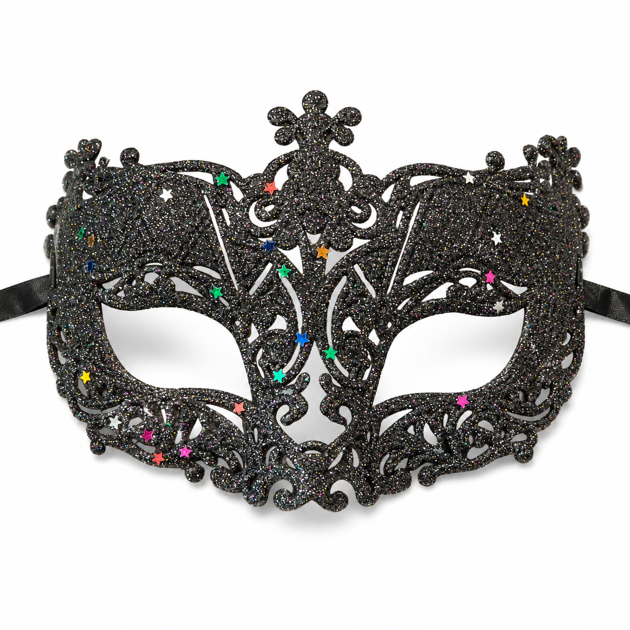 Glitter Fashion Eye Mask Black - 1PC - Wanna Party - front