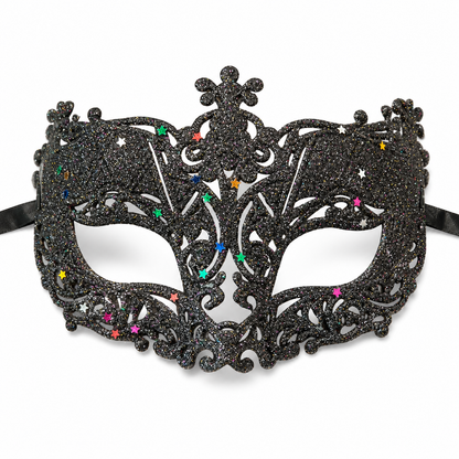 Glitter Fashion Eye Mask Black - 1PC - Wanna Party - front
