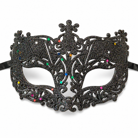 Glitter Fashion Eye Mask Black - 1PC - Wanna Party - front