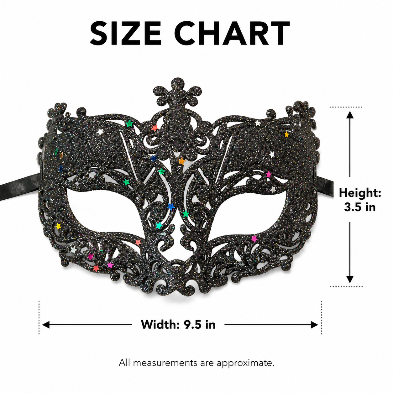 Glitter Fashion Eye Mask Black - 1PC - Wanna Party - lifestyle