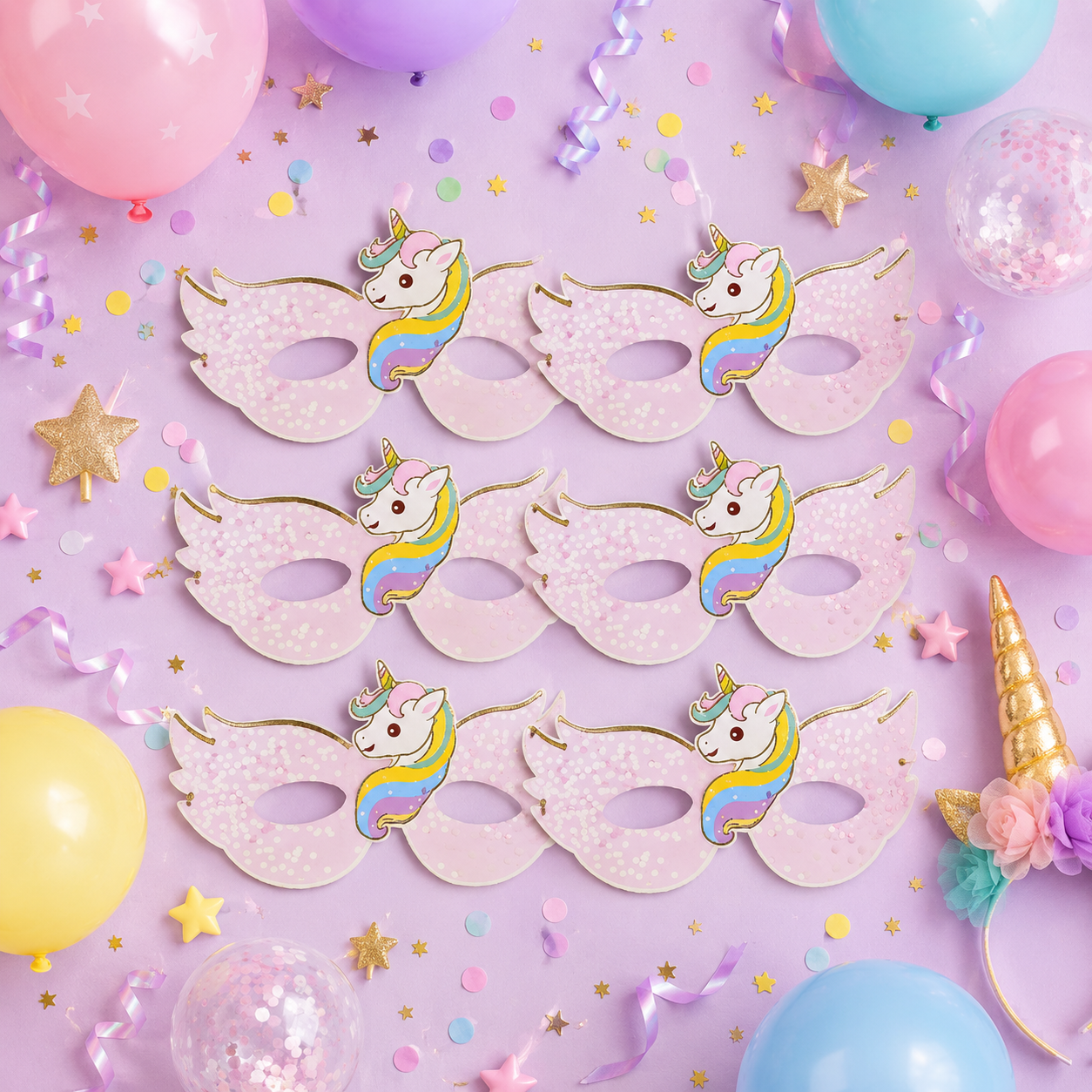 Unicorn Theme Paper Eye Mask - 6 PC
