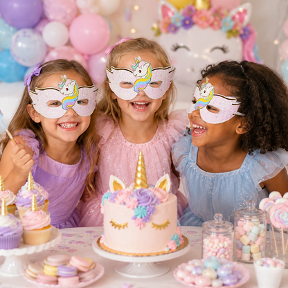 Unicorn Theme Paper Eye Mask - 6 PC