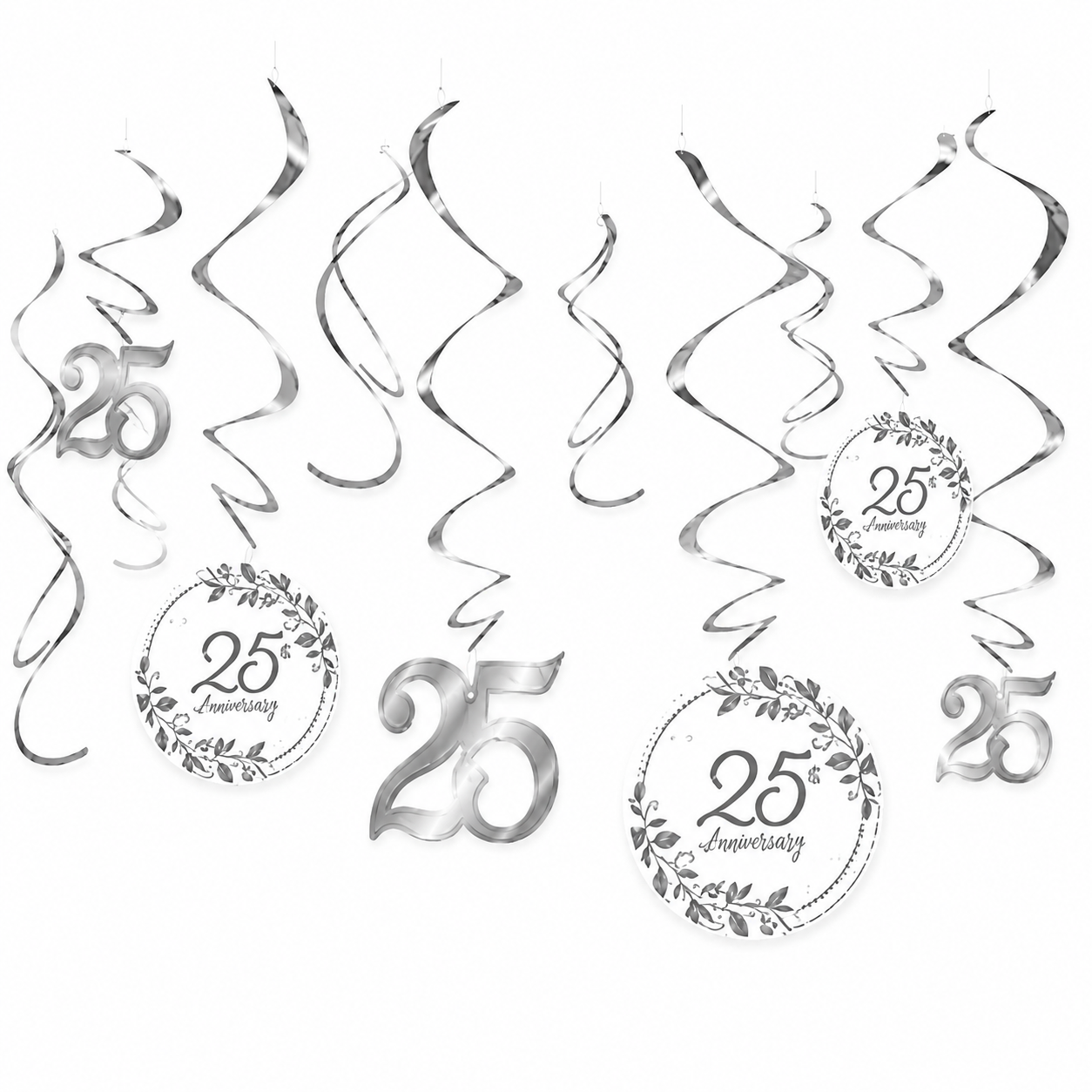 25th Anniversary Swirl Decorations