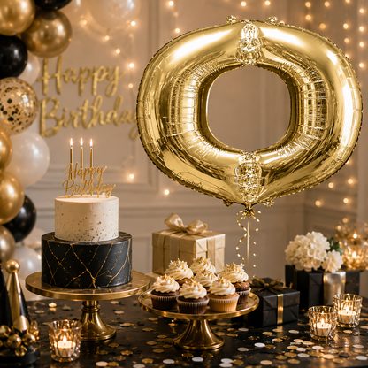 Alphabet O Gold Party Foil Balloon
