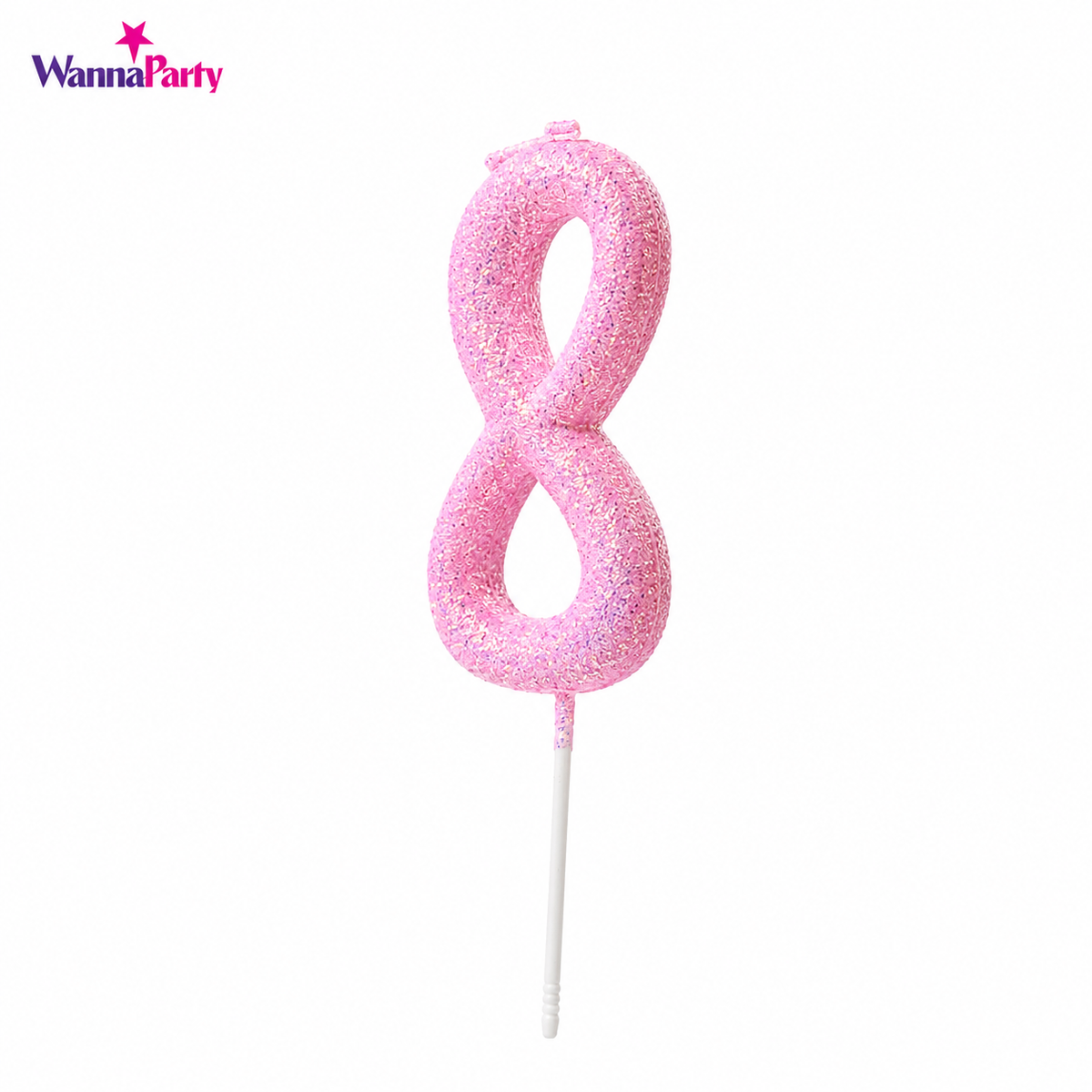 Glitter Designer Pink Candle No. 8