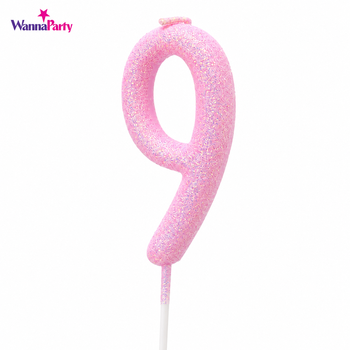Glitter Designer Pink Candle No. 9