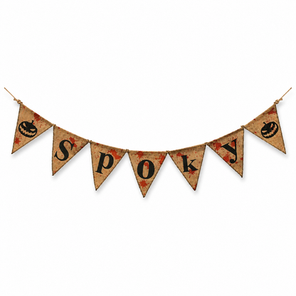 Spooky Burlap Halloween Banner - Over 9FT