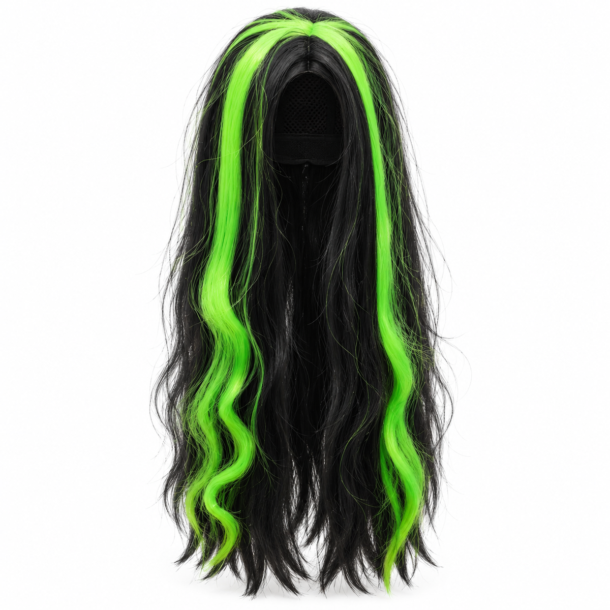 Black & Green Long Witch Wig for Halloween | Two-Tone Fancy Dress Wig for Witch Costumes, Cosplay & Theme Par