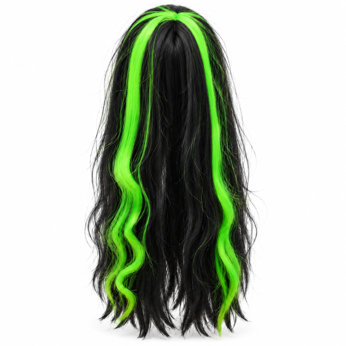Black & Green Long Witch Wig for Halloween | Two-Tone Fancy Dress Wig for Witch Costumes, Cosplay & Theme Par