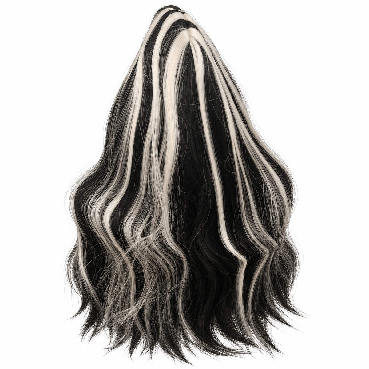 Black & White Long Witch Wig for Halloween | Two-Tone Fancy Dress Wig for Witch Costumes, Cosplay & Theme Parties