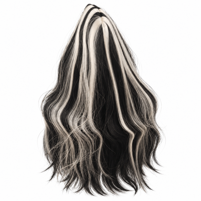 Black & White Long Witch Wig for Halloween | Two-Tone Fancy Dress Wig for Witch Costumes, Cosplay & Theme Parties