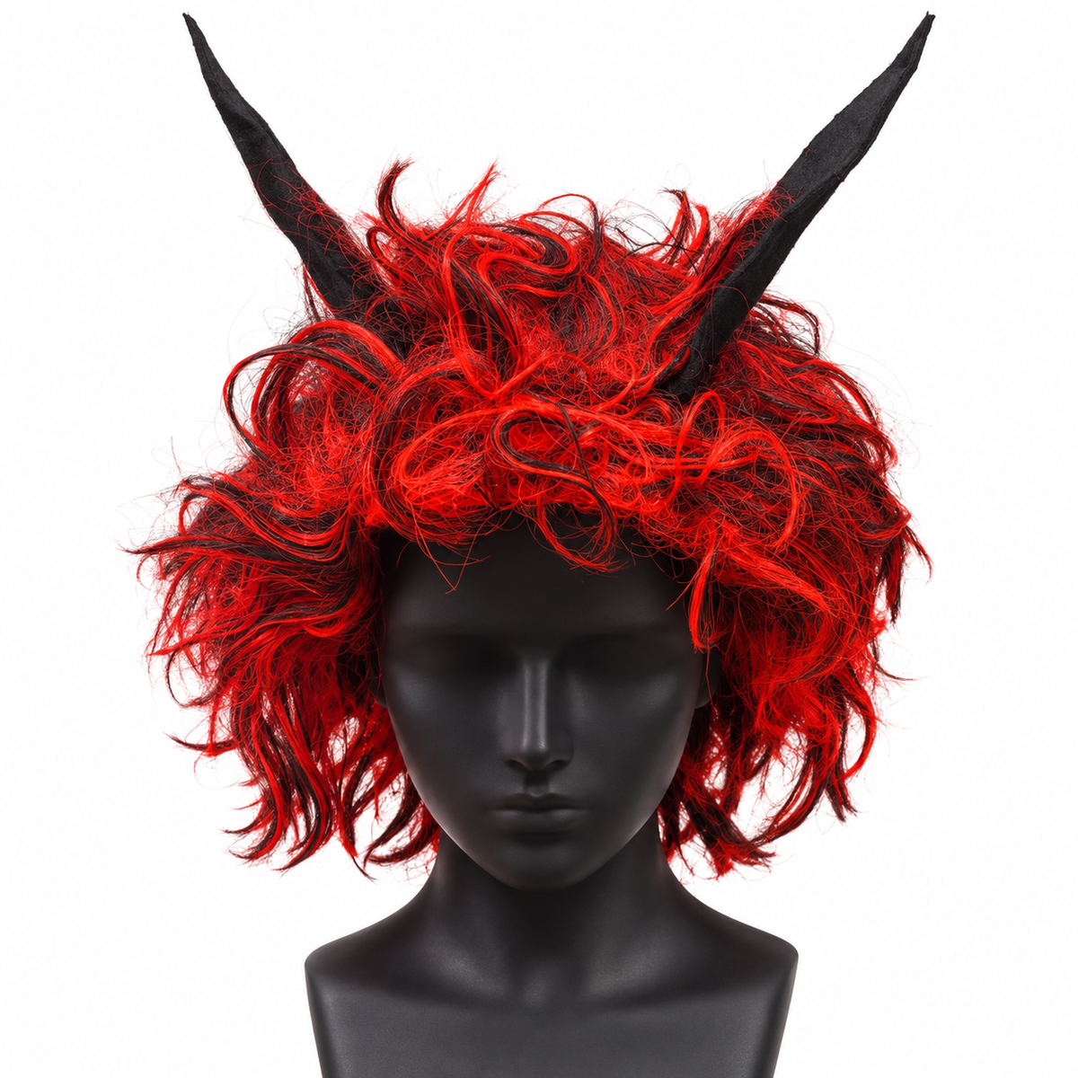 Demon Cosplay Red Wig | Red Fancy Dress Hair Wig for Halloween, Anime-Inspired Costumes & Theme Parties