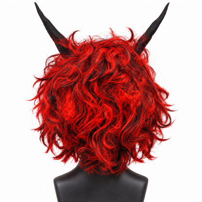 Demon Cosplay Red Wig | Red Fancy Dress Hair Wig for Halloween, Anime-Inspired Costumes & Theme Parties