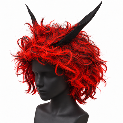 Demon Cosplay Red Wig | Red Fancy Dress Hair Wig for Halloween, Anime-Inspired Costumes & Theme Parties
