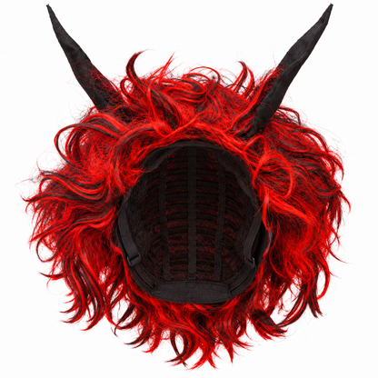 Demon Cosplay Red Wig | Red Fancy Dress Hair Wig for Halloween, Anime-Inspired Costumes & Theme Parties