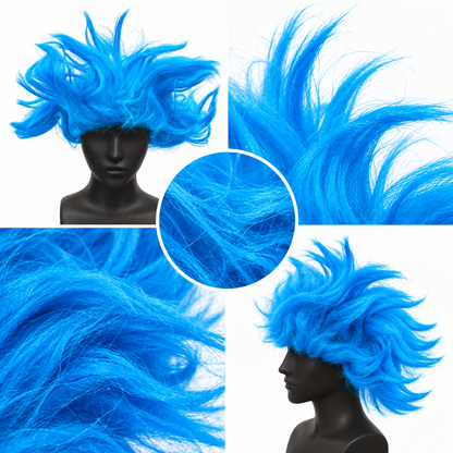 Poppy Blue Cosplay Wig | Blue Fancy Dress Hair Wig for Halloween, Character Costumes & Theme Parties