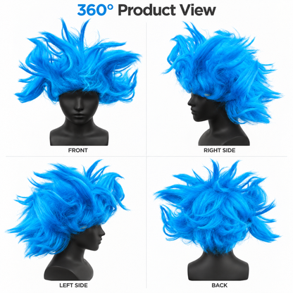 Poppy Blue Cosplay Wig | Blue Fancy Dress Hair Wig for Halloween, Character Costumes & Theme Parties
