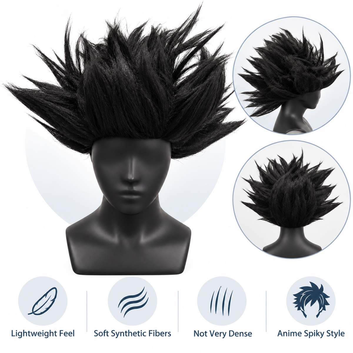 Poppy Black Cosplay Wig | Black Fancy Dress Hair Wig for Halloween, Character Costumes & Theme Parties