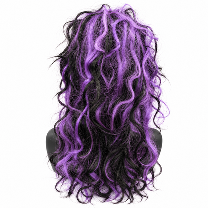 Gothic Purple Curly Wig | Halloween Fancy Dress Wig for Witch Costumes, Cosplay & Theme Parties