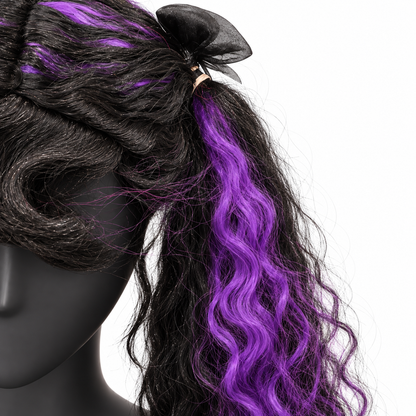 Gothic Black & Purple Twin Tails Wig | Two-Tone Cosplay Wig for Halloween, Fancy Dress & Theme Parties