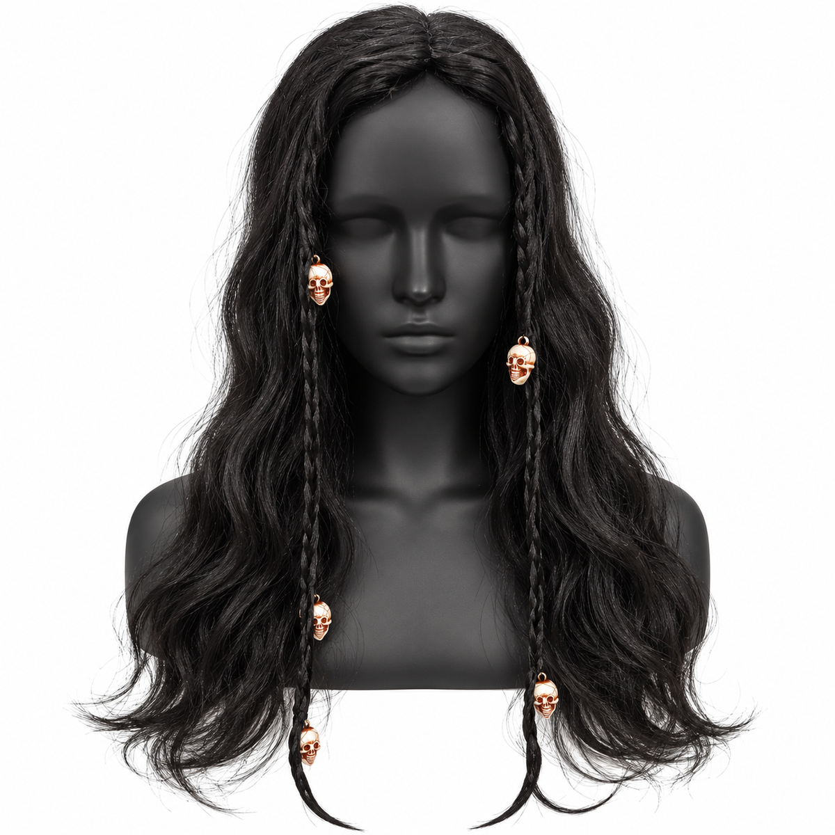 Long Black Witch Wig for Halloween | Spooky Fancy Dress Hair Wig for Witch Costumes, Cosplay & Theme Parties