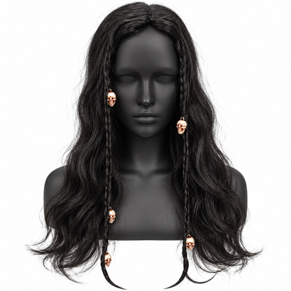 Long Black Witch Wig for Halloween | Spooky Fancy Dress Hair Wig for Witch Costumes, Cosplay & Theme Parties