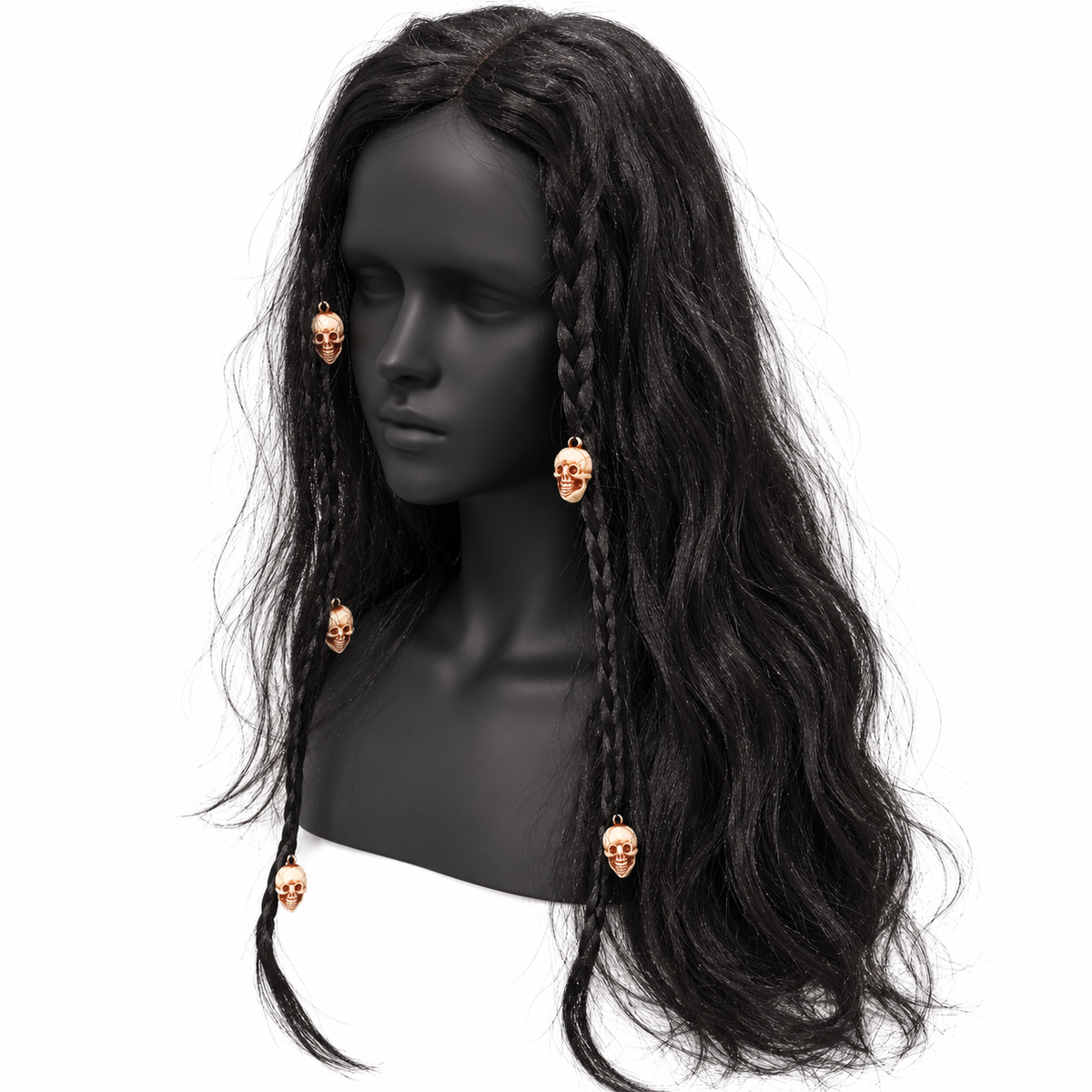 Long Black Witch Wig for Halloween | Spooky Fancy Dress Hair Wig for Witch Costumes, Cosplay & Theme Parties