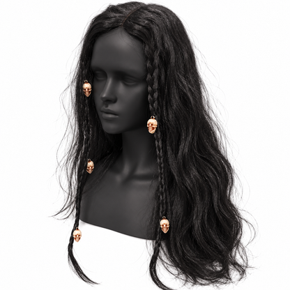 Long Black Witch Wig for Halloween | Spooky Fancy Dress Hair Wig for Witch Costumes, Cosplay & Theme Parties