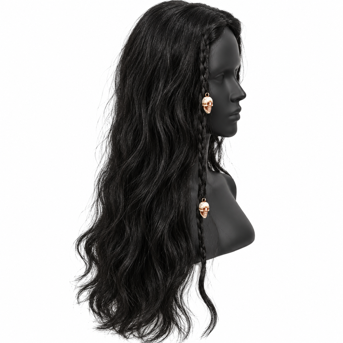 Long Black Witch Wig for Halloween | Spooky Fancy Dress Hair Wig for Witch Costumes, Cosplay & Theme Parties