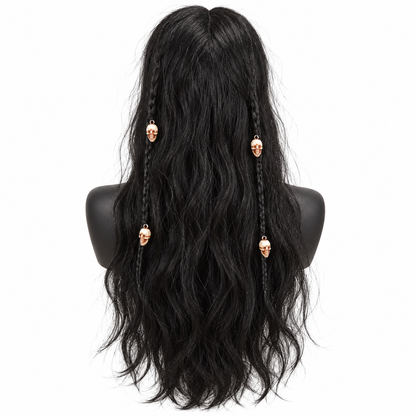Long Black Witch Wig for Halloween | Spooky Fancy Dress Hair Wig for Witch Costumes, Cosplay & Theme Parties