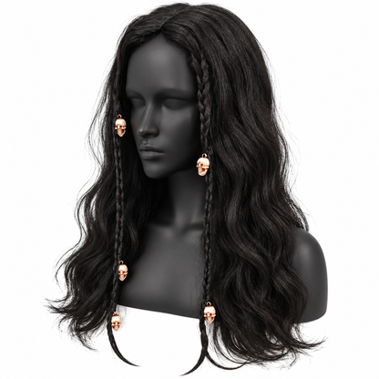 Long Black Witch Wig for Halloween | Spooky Fancy Dress Hair Wig for Witch Costumes, Cosplay & Theme Parties