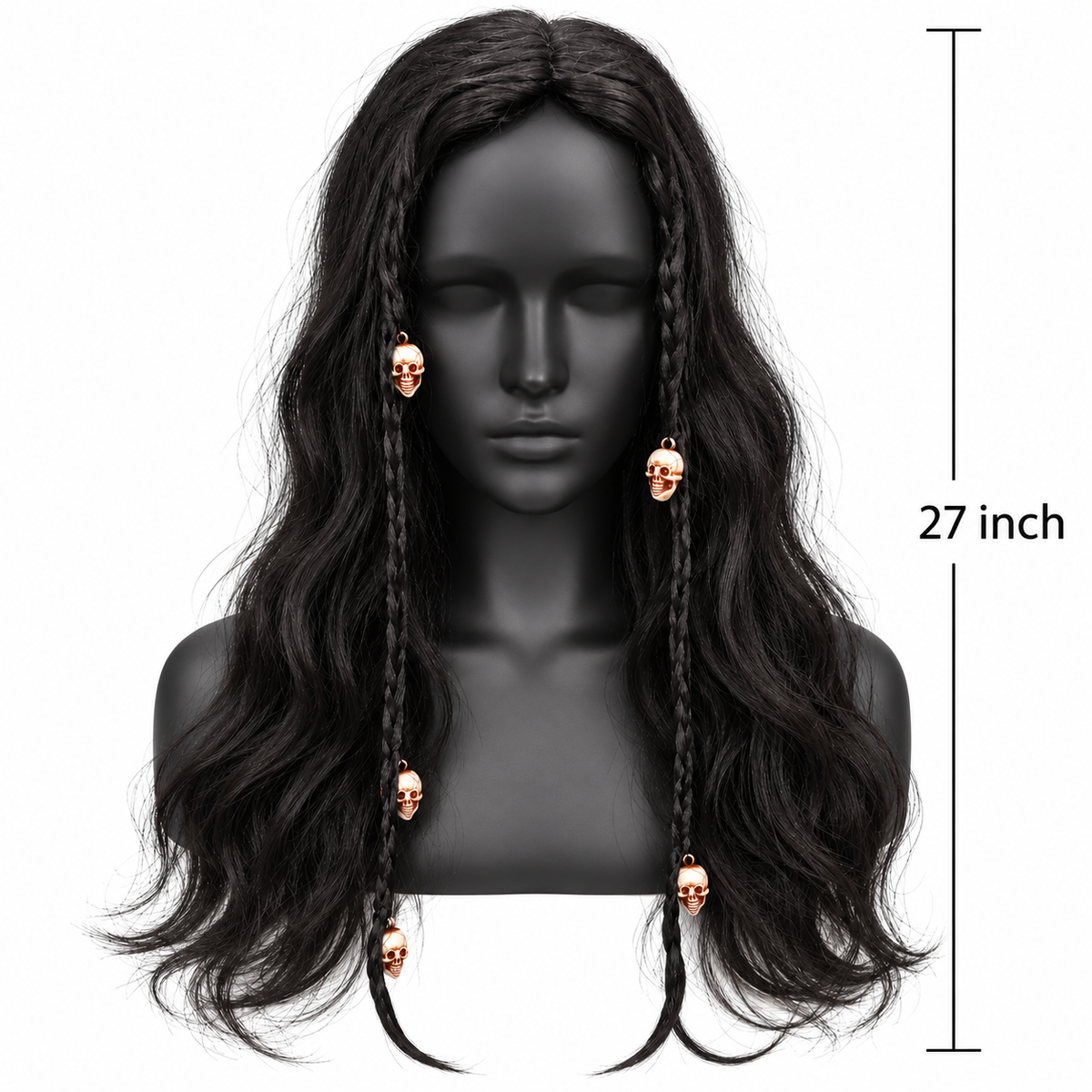 Long Black Witch Wig for Halloween | Spooky Fancy Dress Hair Wig for Witch Costumes, Cosplay & Theme Parties